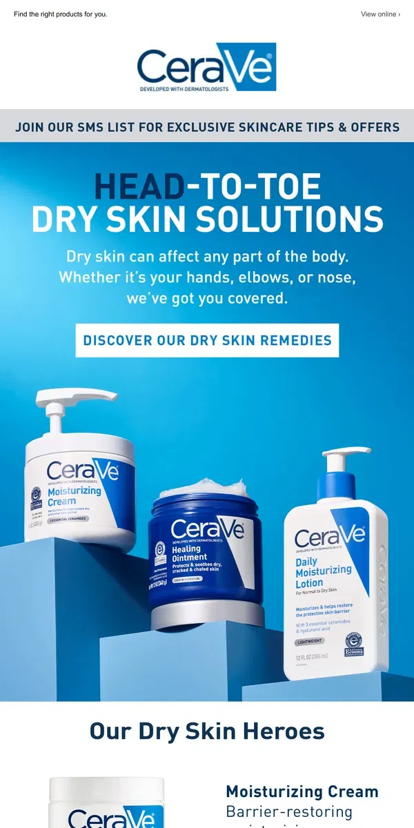 Email from CeraVe. Need Dry Skin Remedies This Winter?