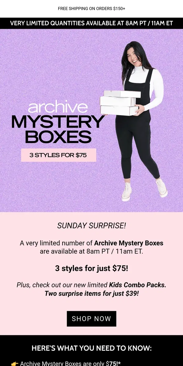 Email from Smash + Tess. LIMITED Archive Mystery Boxes are HERE! 📦️