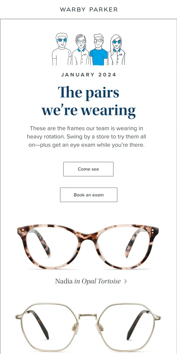 Email from Warby Parker. Our go-to glasses (and sunglasses)