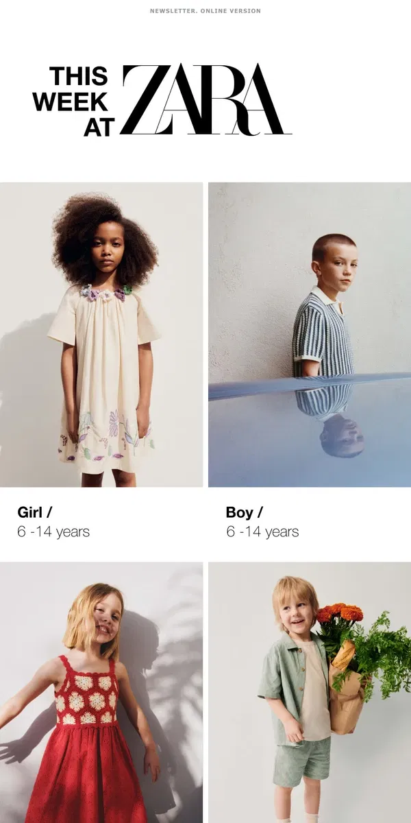 Email from Zara. Discover what's new this week at #zarakids