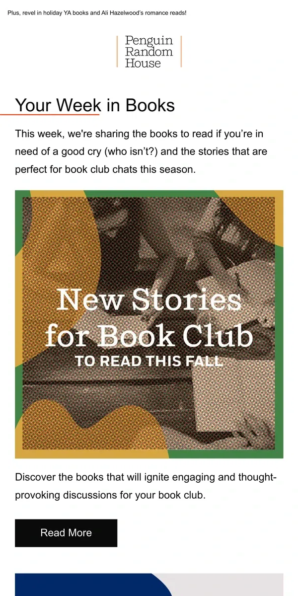 Email from Penguin Random House. Your Week in Books: New Stories for Book Club