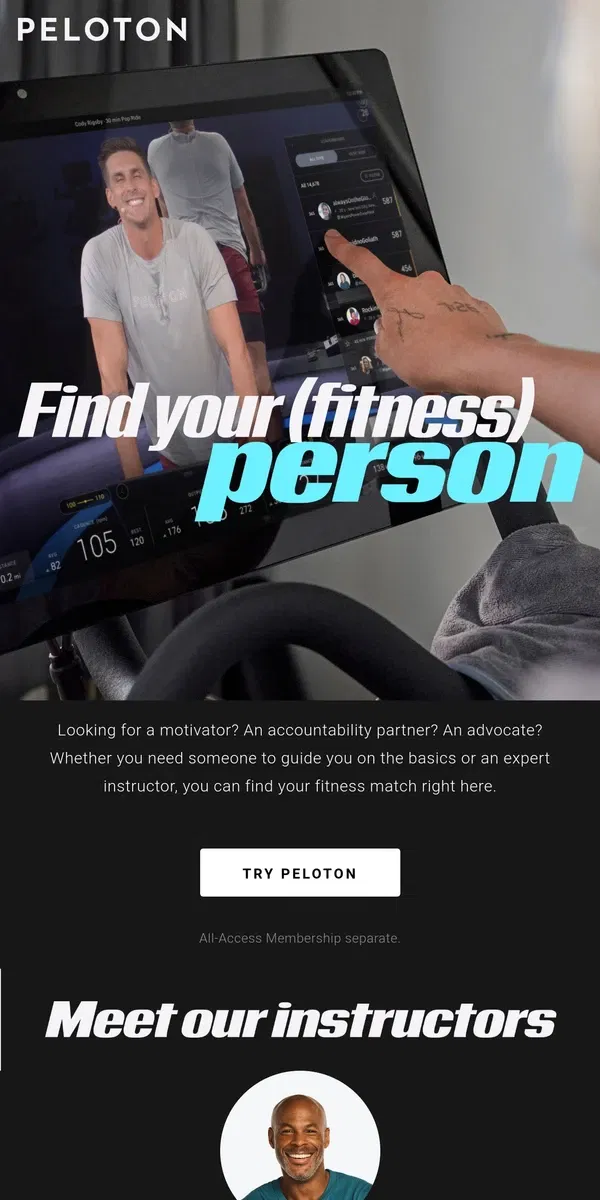 Email from Peloton. We have just the fitness instructor for you