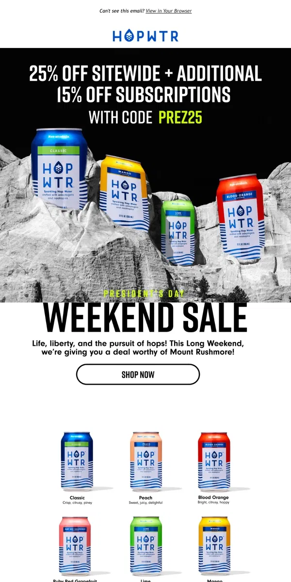 Email from HOP WTR. Up to 35% Off This Weekend! 🇺🇸