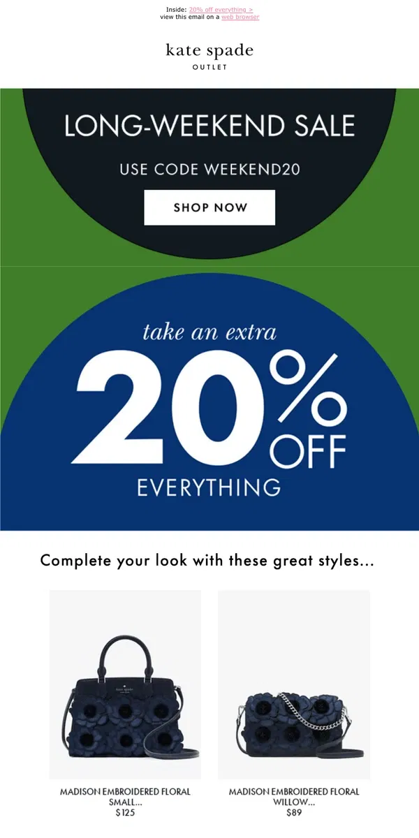 Email from Kate Spade. It's on! Our sitewide sale is happening now