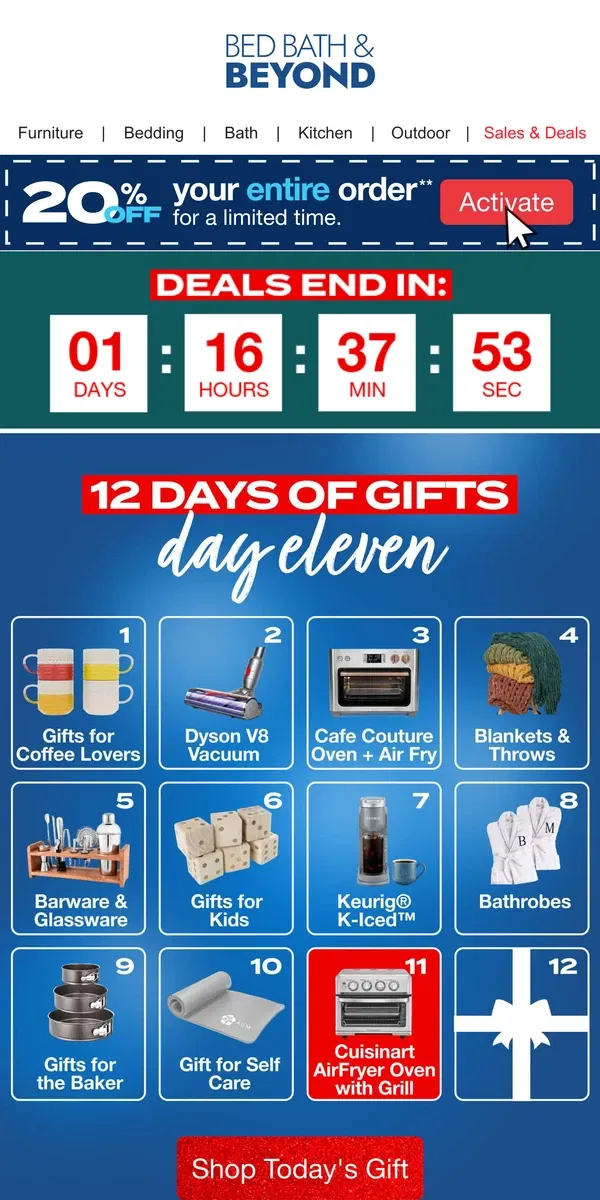 Email from Bed Bath & Beyond. 🗣️🗣️🗣️ BEYOND BIG GIFTING ENDS TOMORROW 🚨🎁🚨