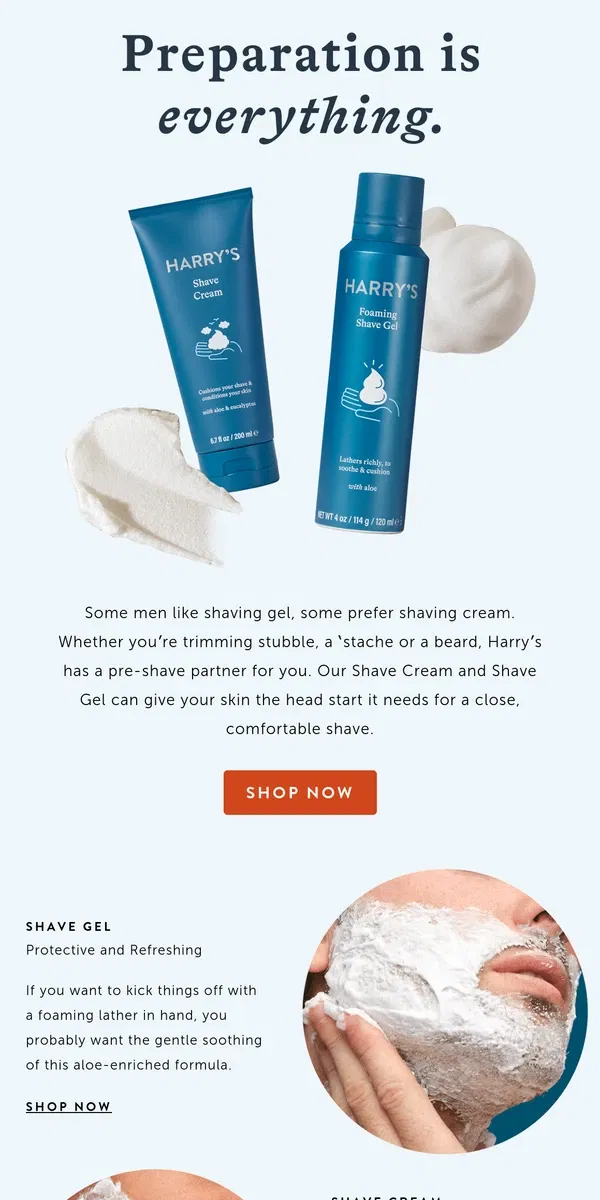 Email from Harry's. Your razor needs a pre-shave partner