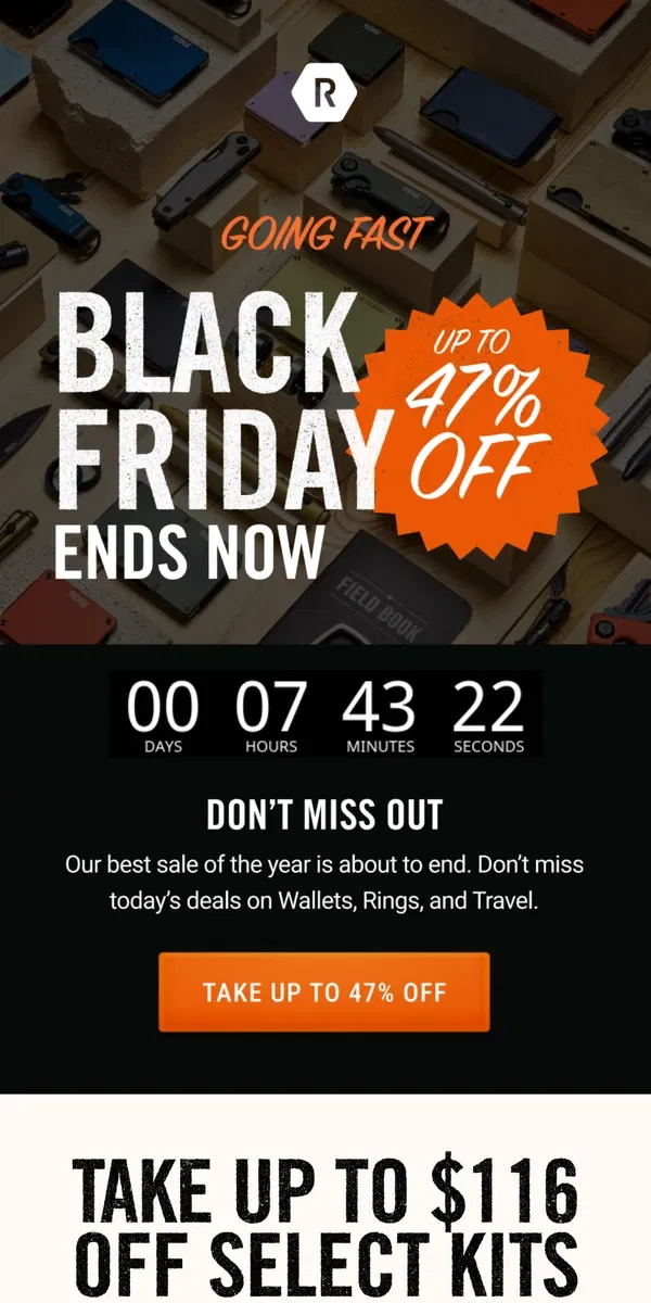 Email from The Ridge. Ends NOW: Black Friday Only Deals