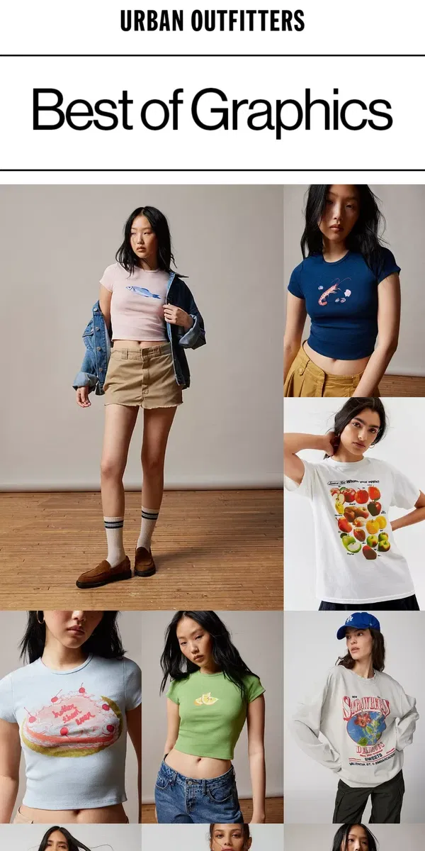 Email from Urban Outfitters. food, fun, and… NEW GRAPHICS →