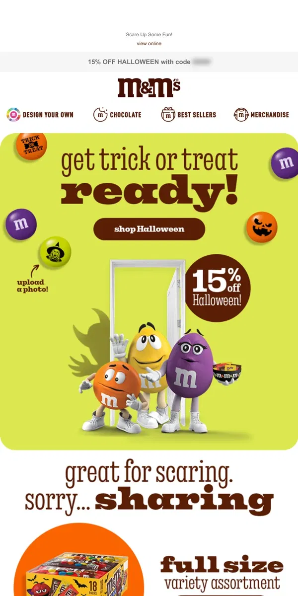 Email from M&M's. The Best Treat in the Bag!