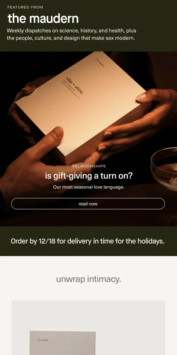 Email from Maude. the maudern: is gift-giving a turn on?