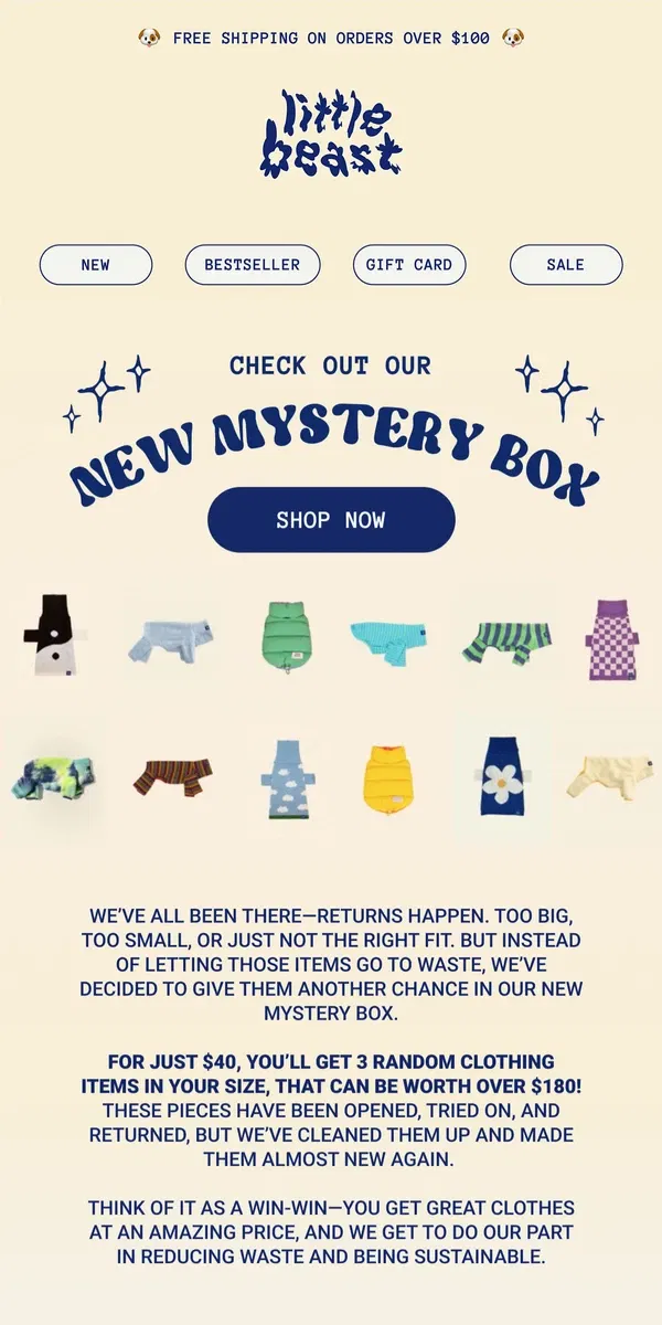 Email from Little Beast. Check Out Our New Mystery Box