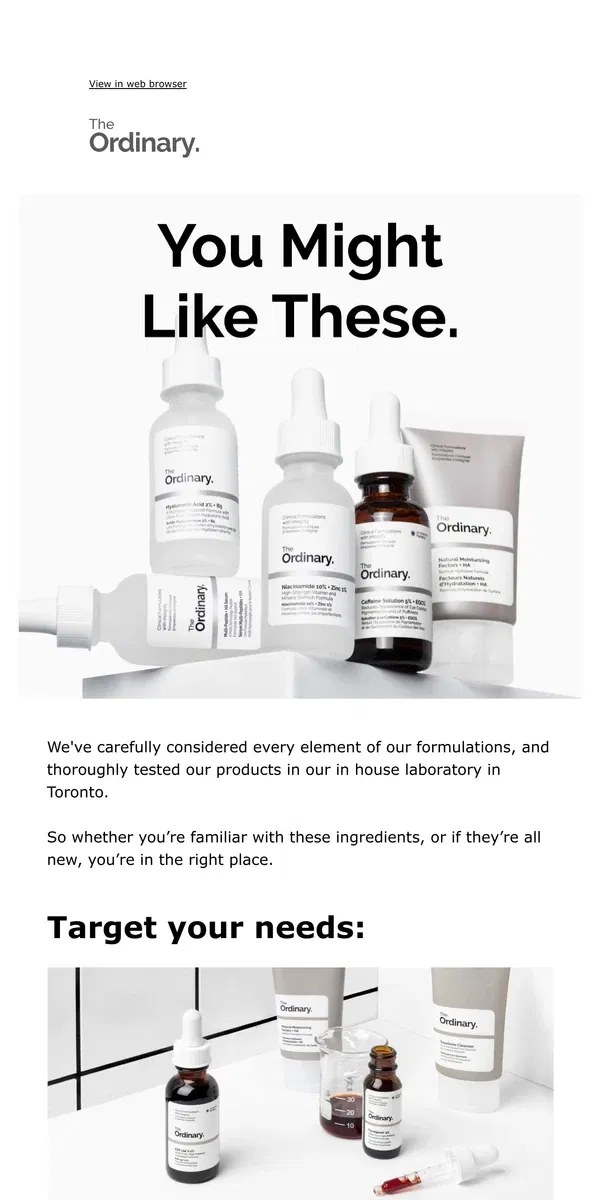 Email from The Ordinary. Welcome (Again).