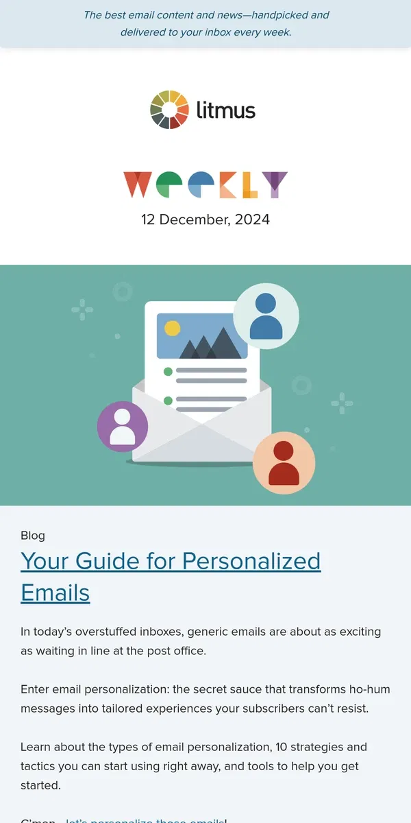 Email from Litmus. Did you say email personalization? Why yes, please!