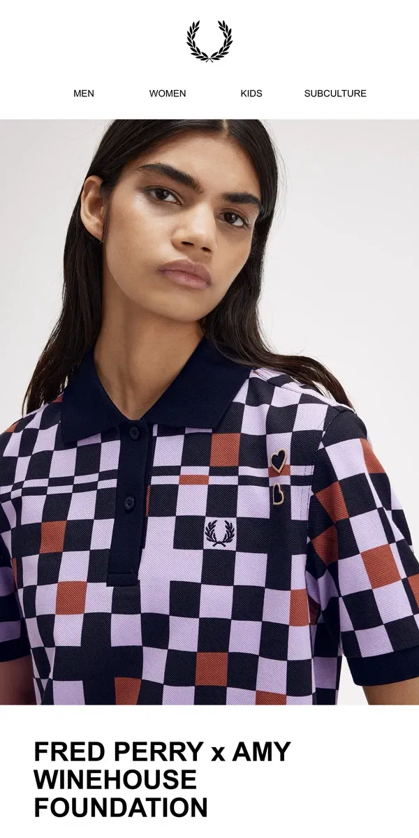 Email from Fred Perry. Fred Perry x Amy Winehouse Foundation