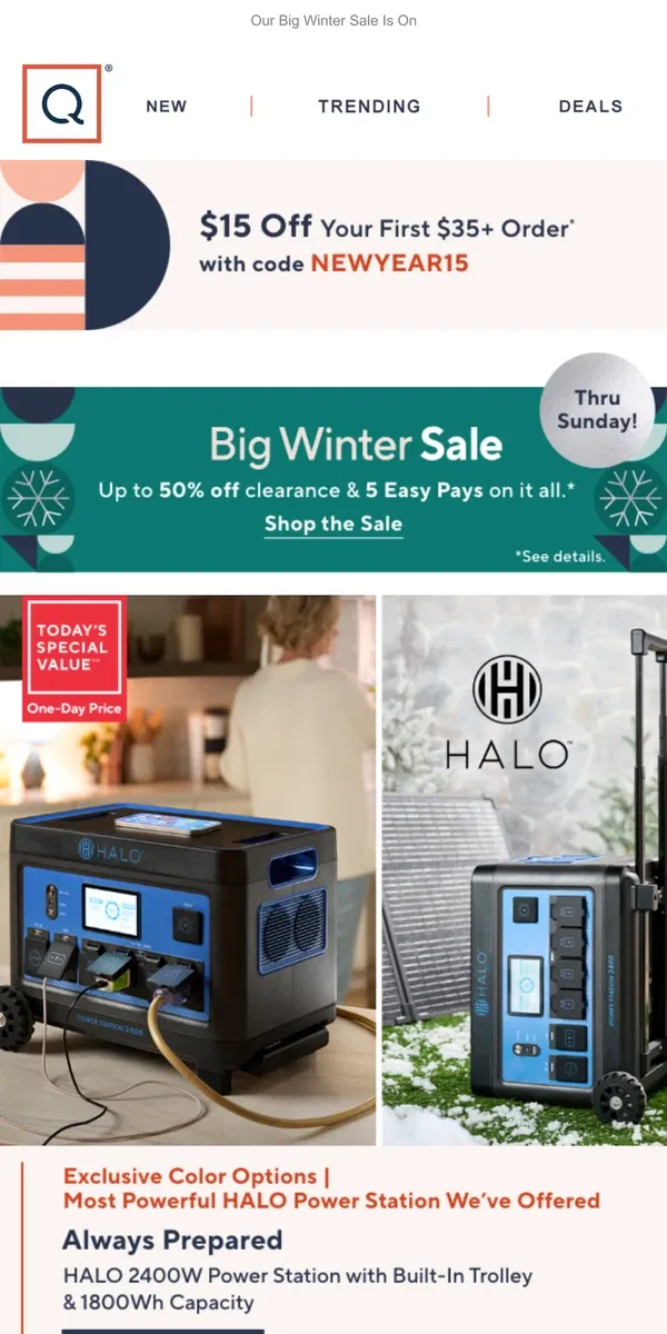 Email from QVC. Most Powerful HALO TSV + Get $15 Off