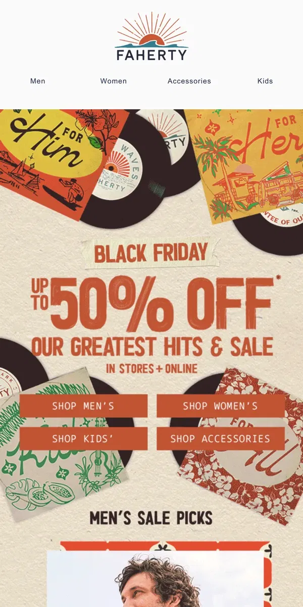 Email from Faherty. Wake Up, It’s Black Friday