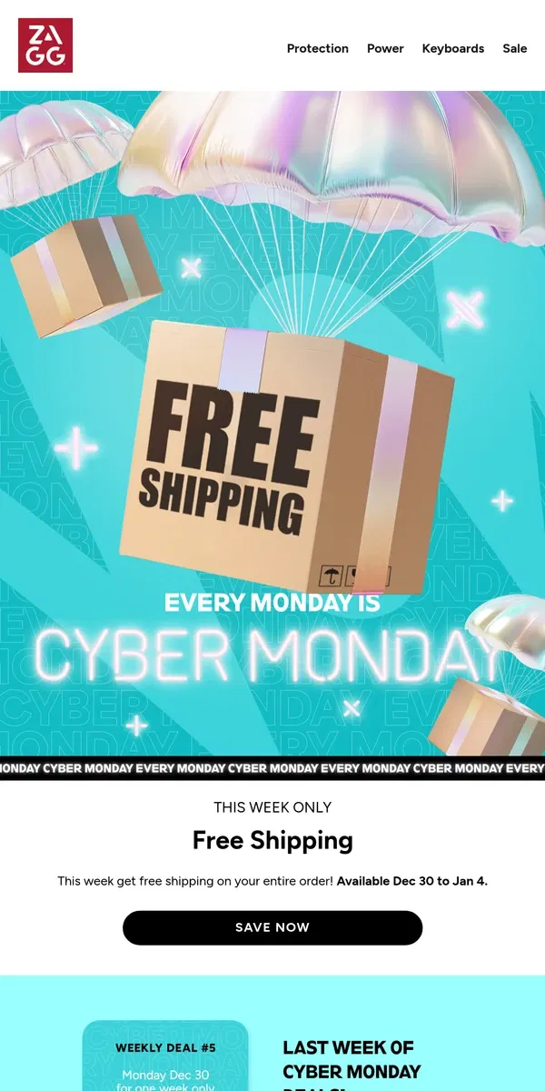 Email from ZAGG. Free Shipping This Week!