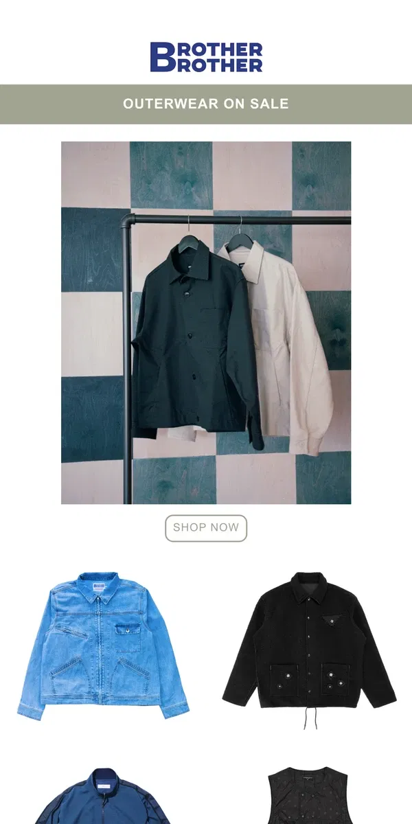 Email from Brother Brother. Outerwear On Sale