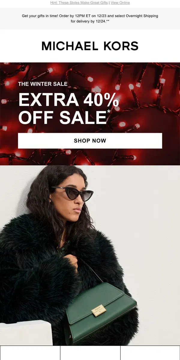 Email from Michael Kors. Accessories Are Now An Extra 40% Off