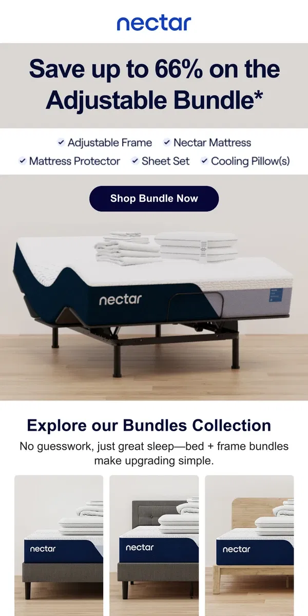 Email from Nectar. Presidents' Day Extended ➡️ : Save up to 66% on Bundles