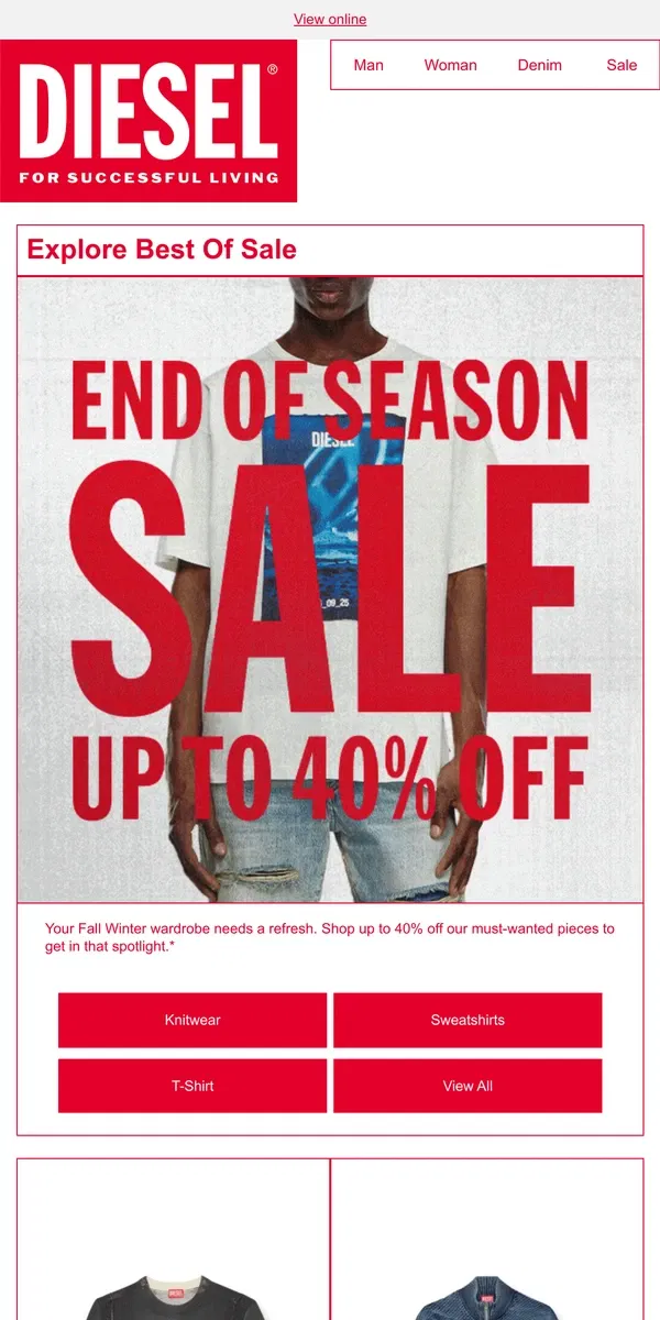 Email from Diesel. Still On - Up To 40% Off