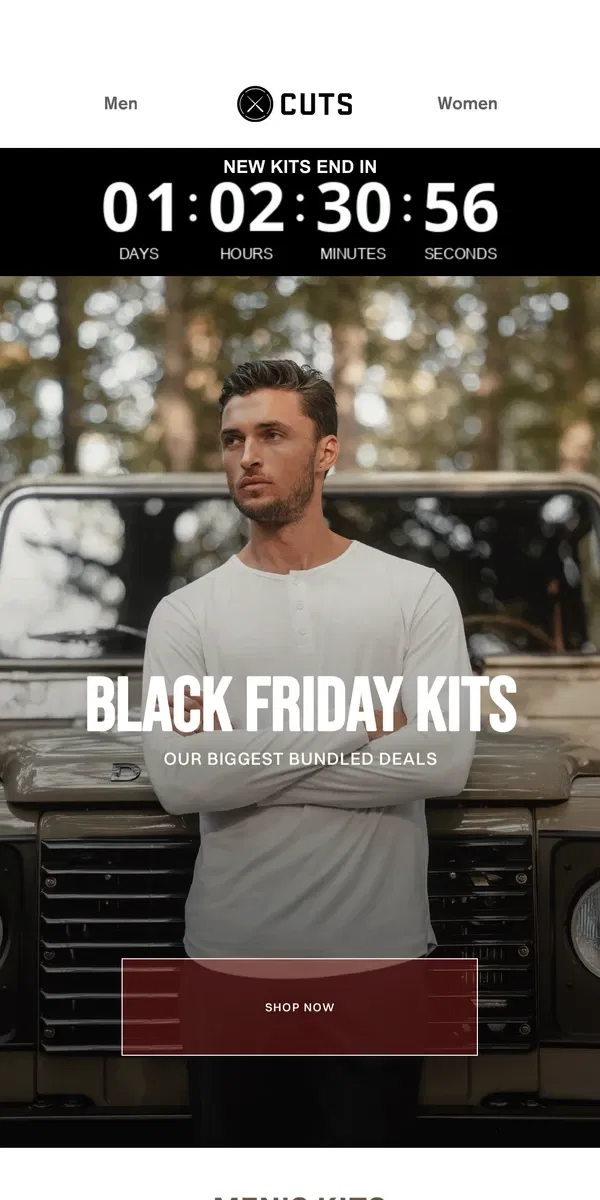 Email from Cuts. 24 Hours Only: Black Friday Kit [40% OFF]