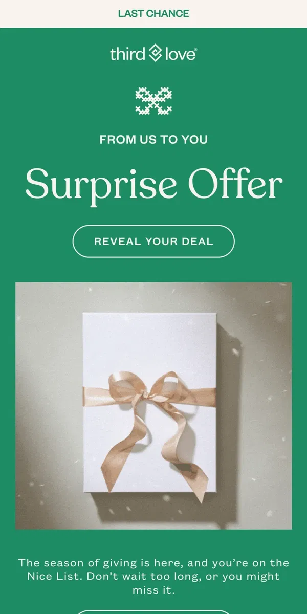 Email from ThirdLove. Your surprise offer is about to disappear ⏳