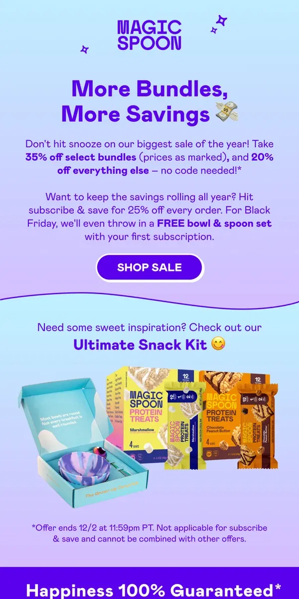 Email from Magic Spoon Cereal. DON'T WAIT to snag these Black Friday deals! 💸