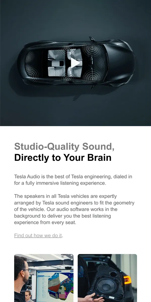 Email from Tesla. Maximum Music Dopamine