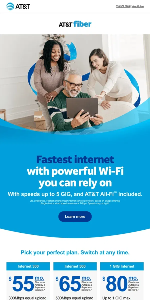 Email from AT&T. Is superfast internet in your neighborhood?