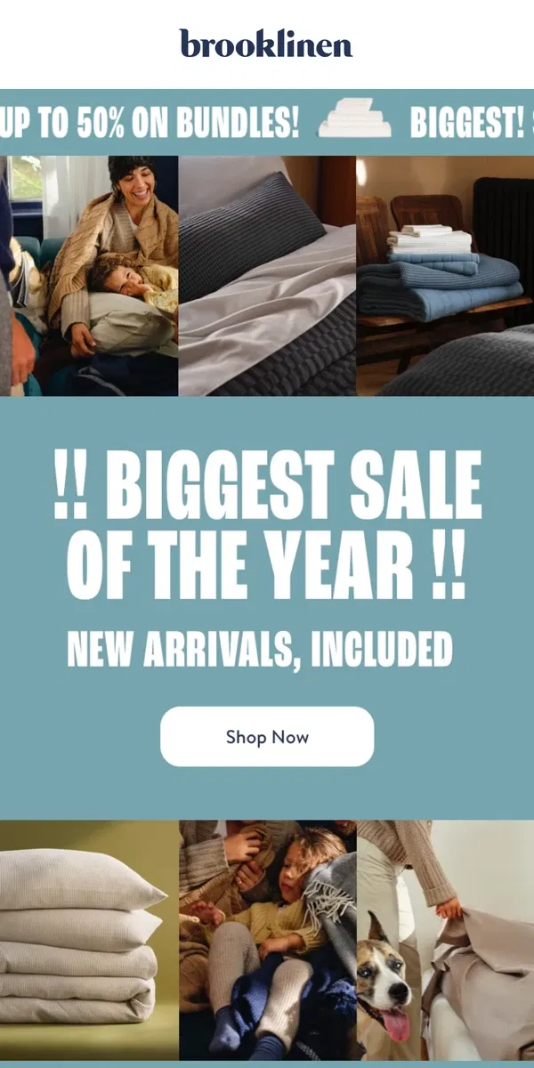 Email from Brooklinen. The BLACK FRIDAY SALE is ON!