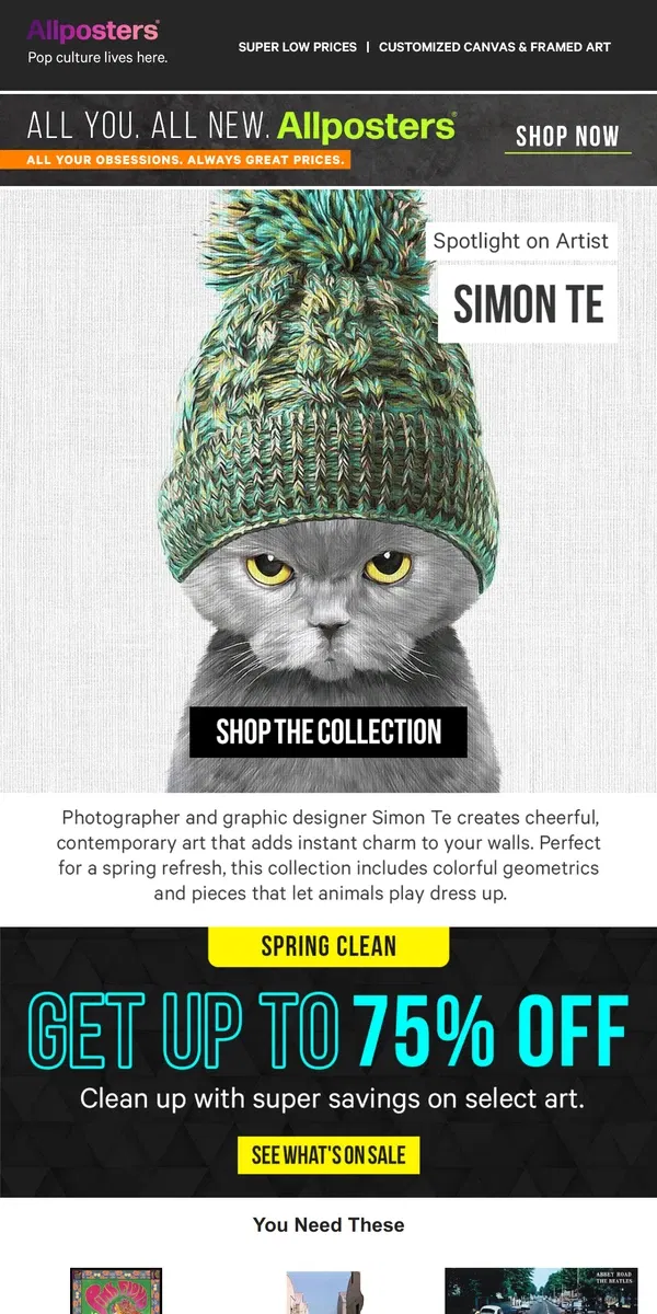 Email from AllPosters. Spring refresh but make it cute