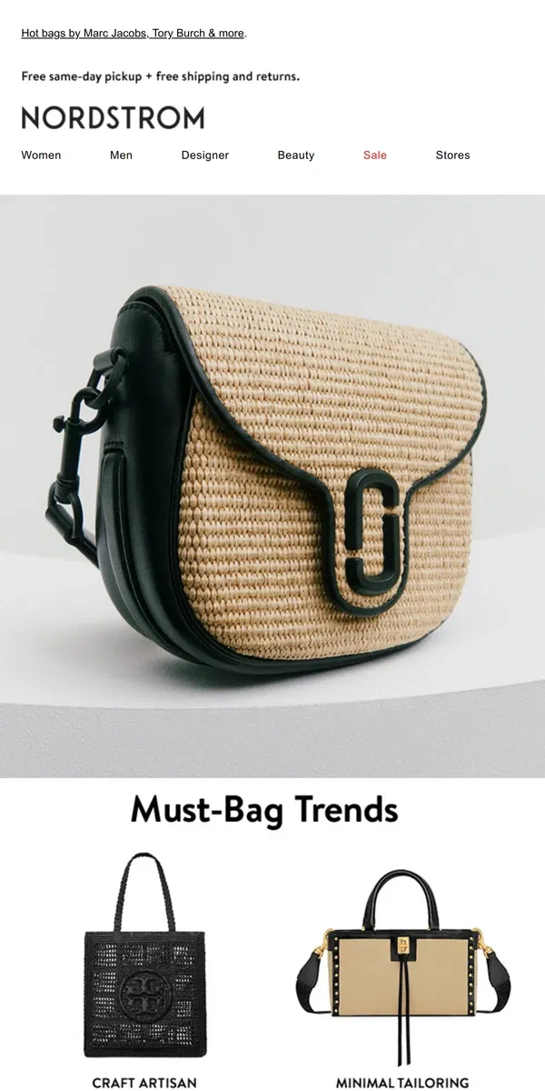 Email from Nordstrom. The Accessories Edit: handbag edition 👜