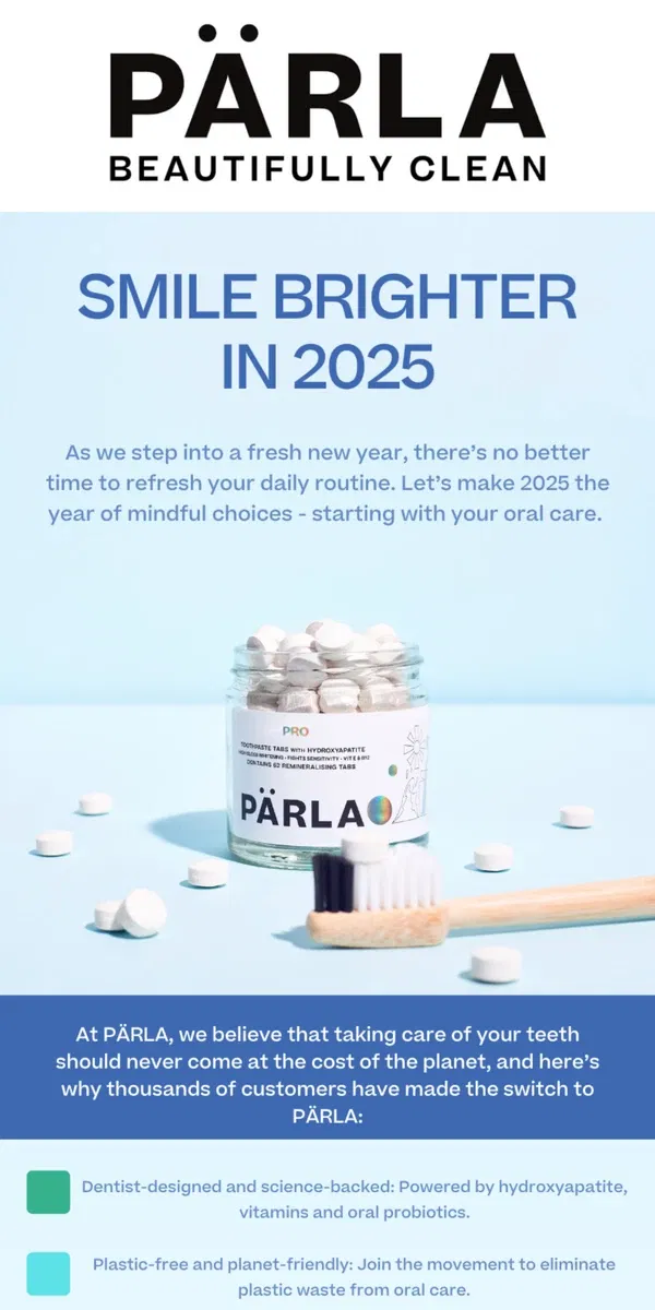 Email from PÄRLA. Make 2024 Your Brightest Year Yet!