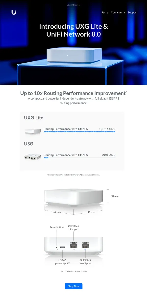 Email from Ubiquiti. Introducing UXG Lite & UniFi Network 8.0