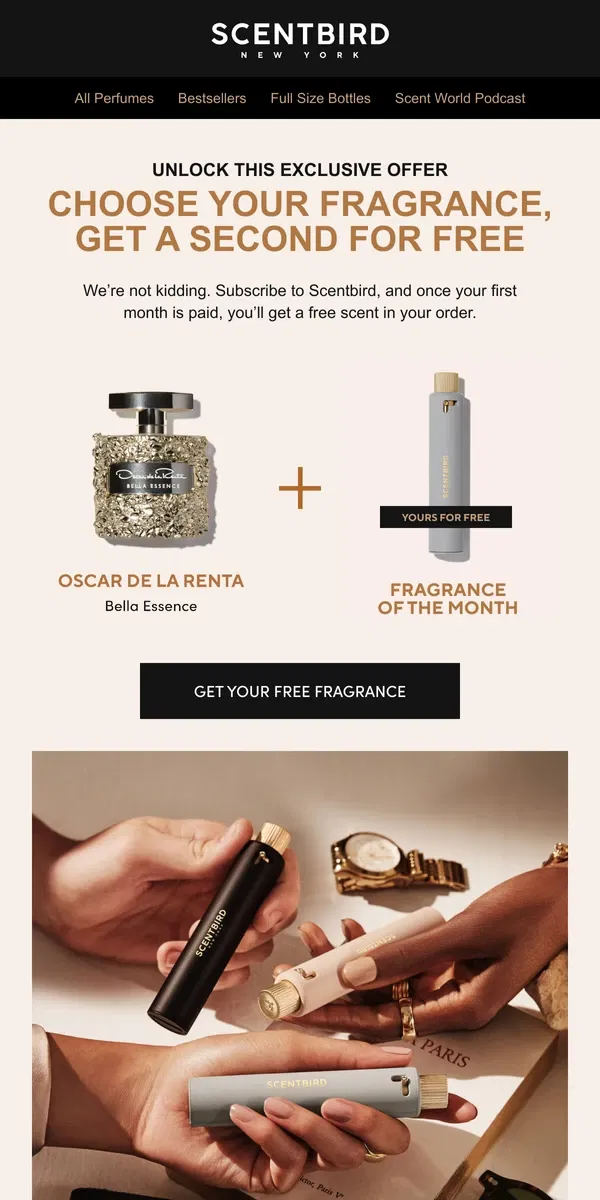 Email from Scentbird. Congratulations! You Got a Gift!