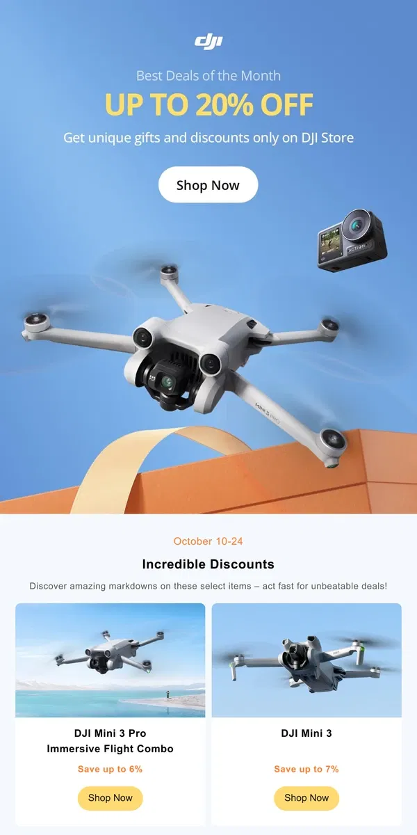 Email from DJI. Best Deals of the Month