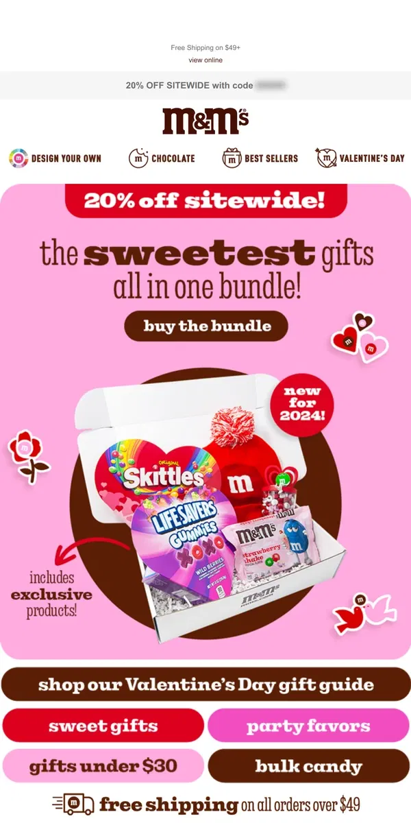 Email from M&M's. Bundle of Love & Sweets & Fun