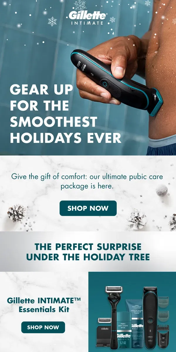 Email from Gillette. Be smooth these holidays 🎄 Get him a perfect gift!