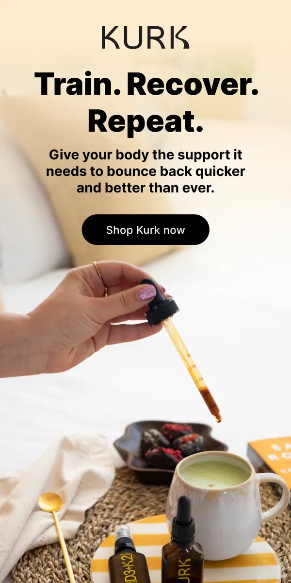 Email from Kurk life. Recover smarter, move better