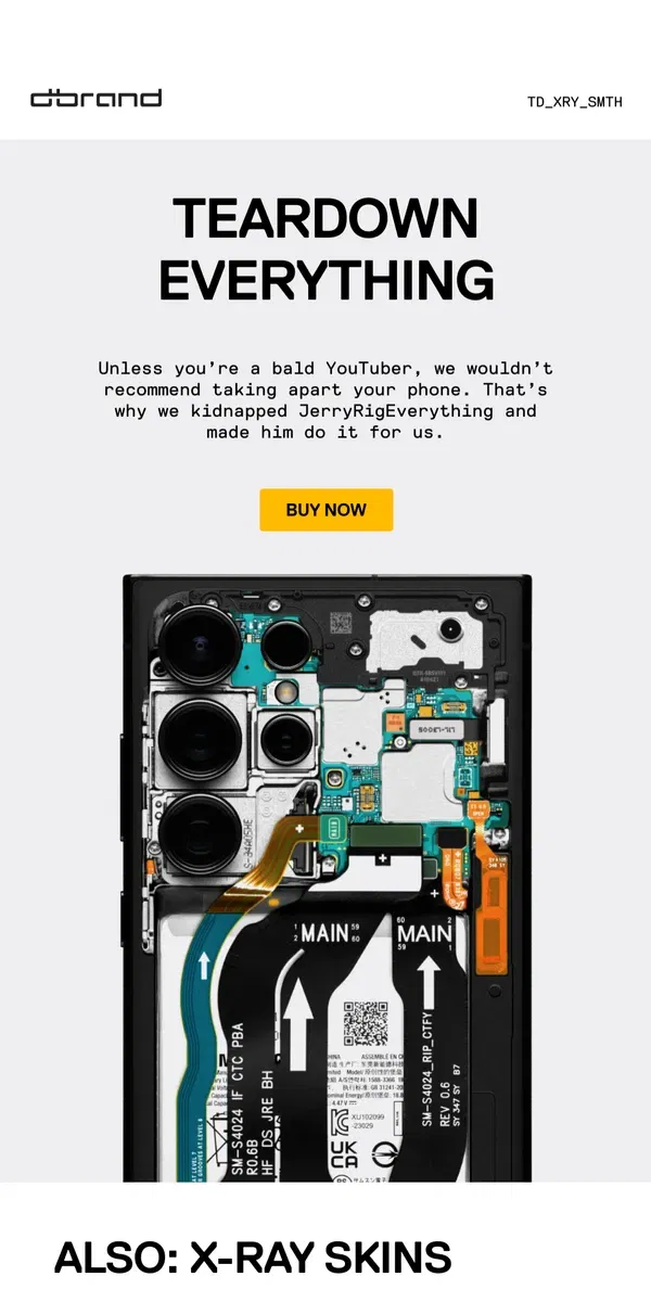 Email from dbrand. Your phone is hiding something...