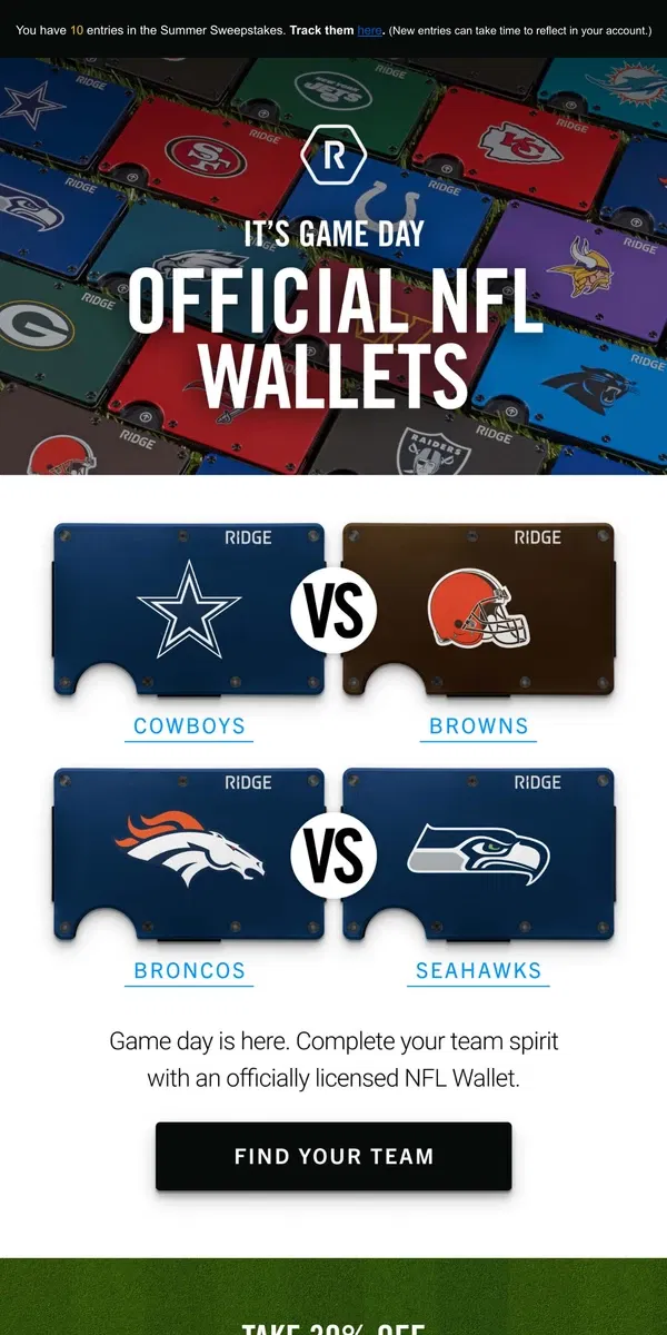 Email from The Ridge. Who’s your NFL team?