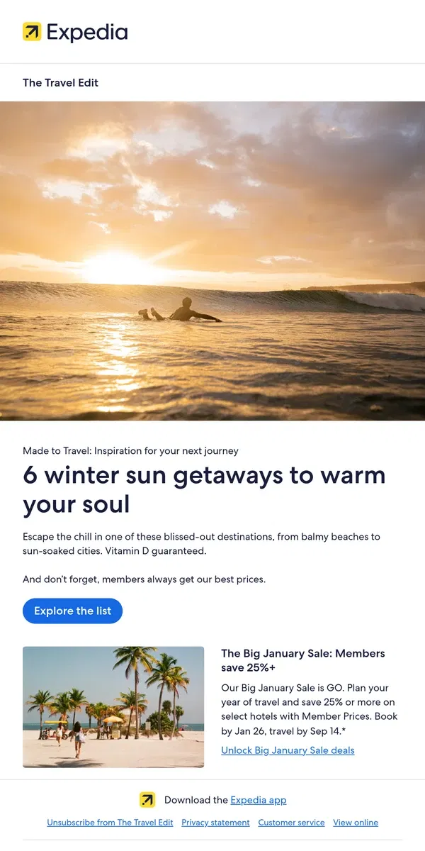 Email from Expedia. The chill's here. You don't have to be.