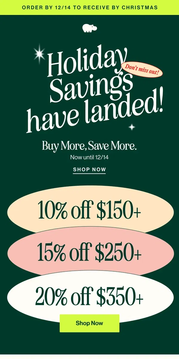 Email from Lalo. Holiday Savings have landed! 🎁