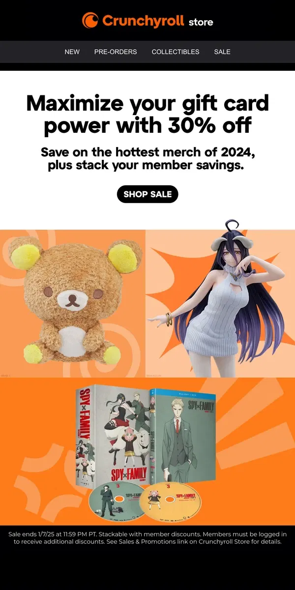 Email from Crunchyroll. The Perfect Way to Use Your Gift Cards