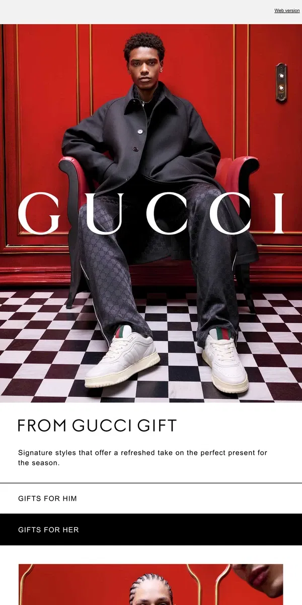 Email from GUCCI. Gifts for Every Style