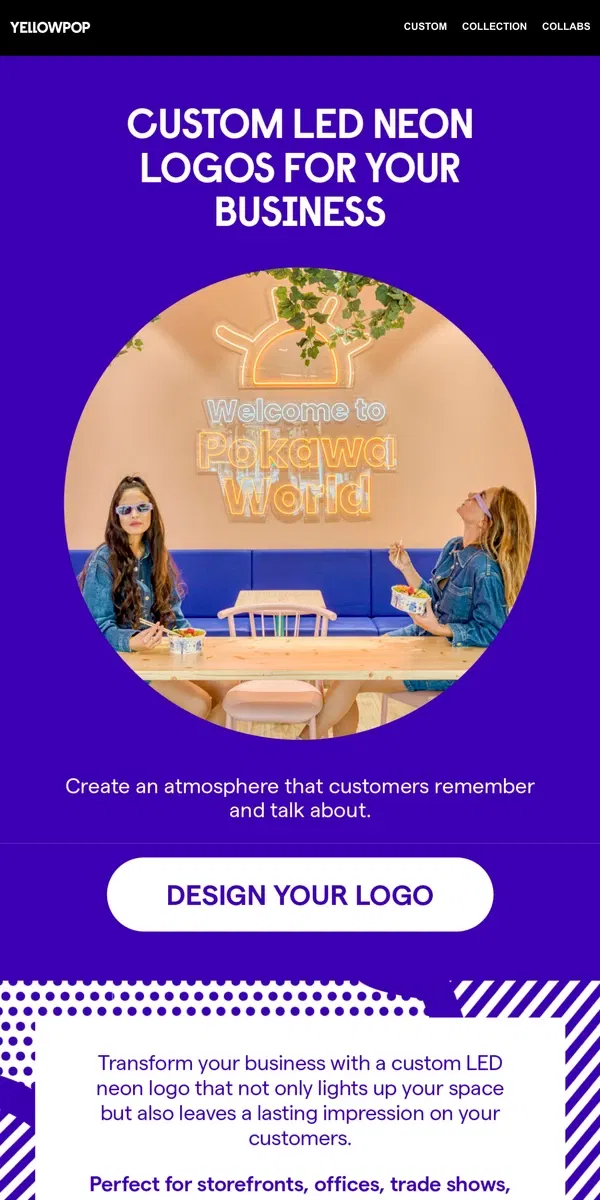 Email from Yellowpop. Brighten Your Brand with Neon Logos! 💡