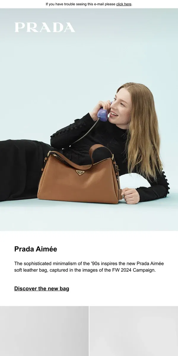 Email from Prada. Prada Aimée bag