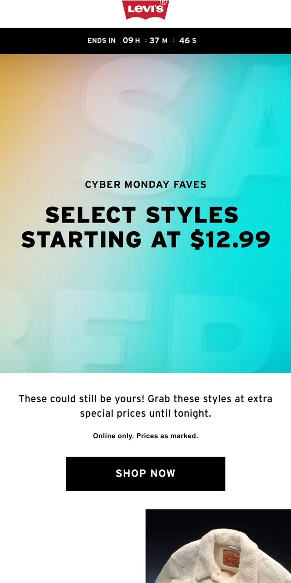 Email from Levi's. (Almost) gone in a flash ⚡