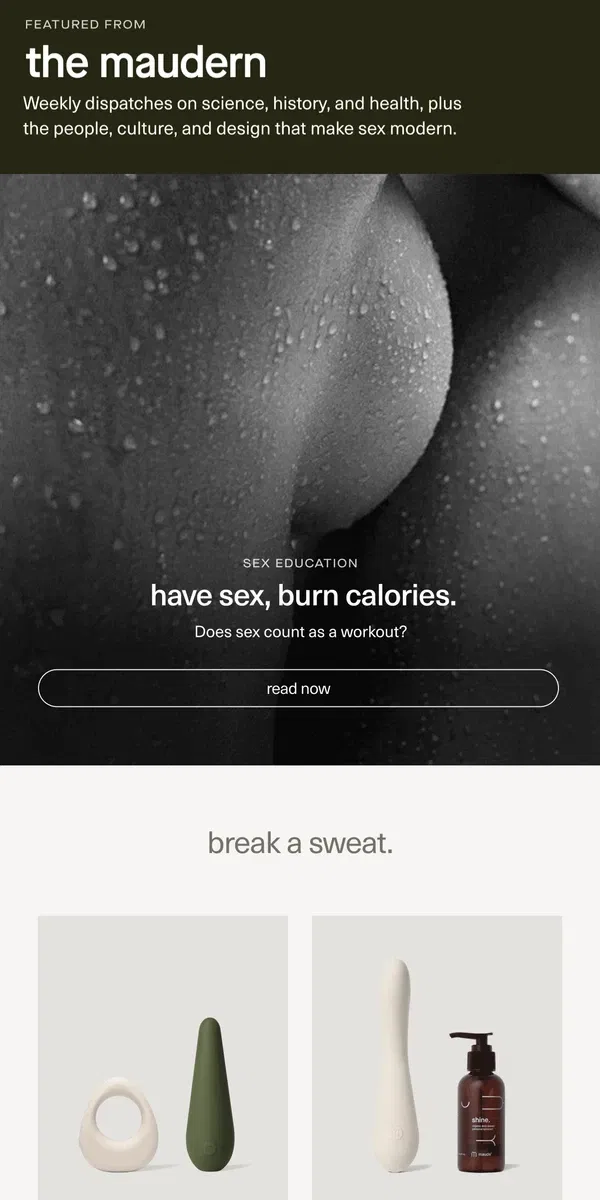 Email from Maude. the maudern. have sex, burn calories.